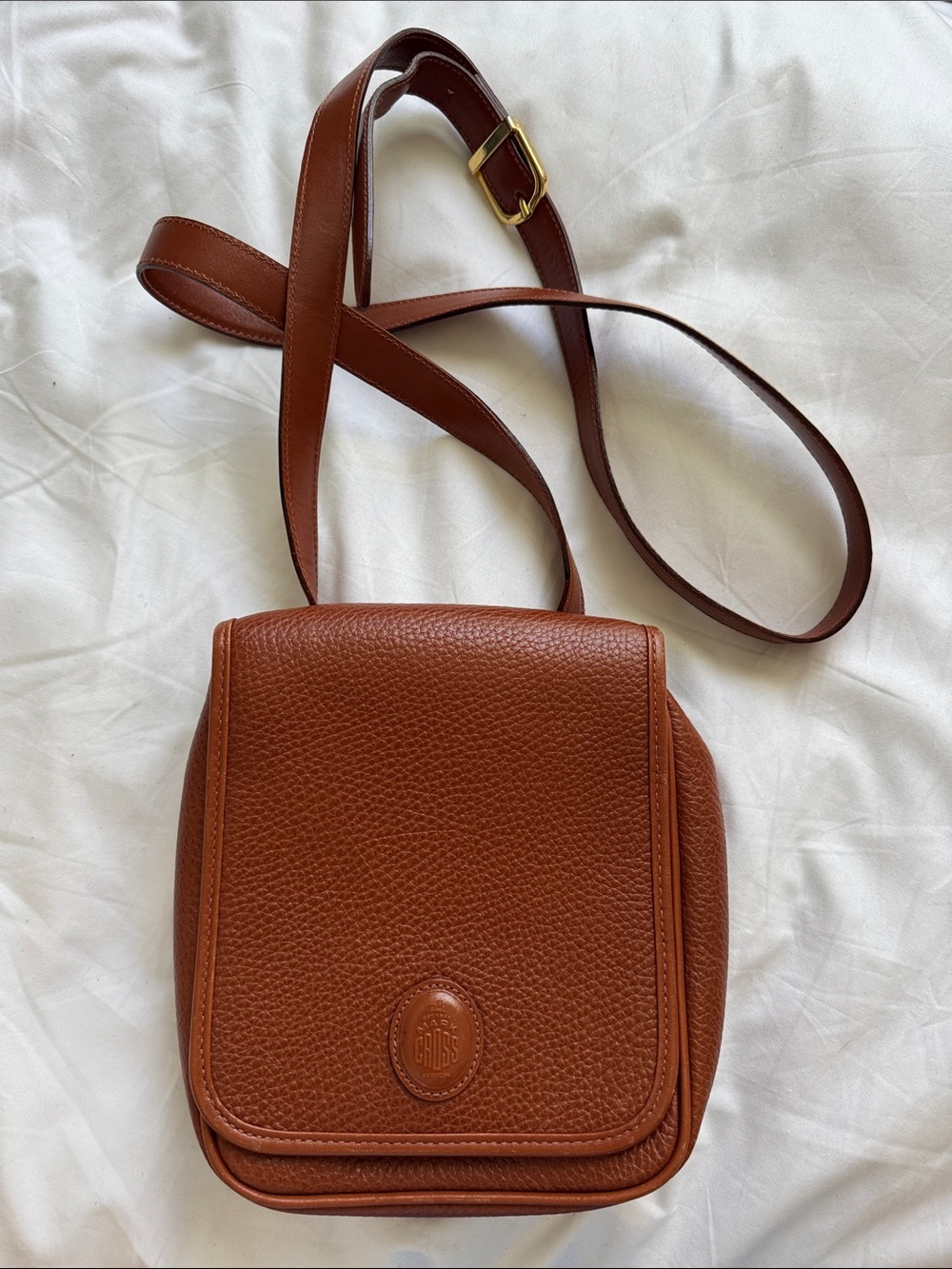 Mark Cross Classic Brown Leather Crossbody Bag